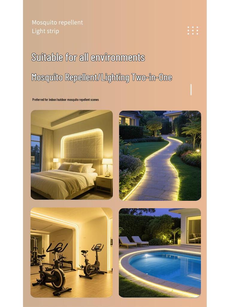 Solar LED Mosquito Repellent Waterproof Outdoor String Lights for Garden Camping Lawn