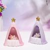 Lamp Night Warm Light Battery Powered Cartoon Cute Sleeping Shaped Girl