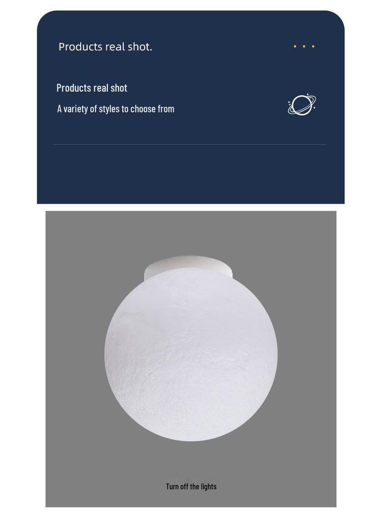 Modern Minimalist Large Creative Moon Ceiling Light for Children's Room & Bedroom