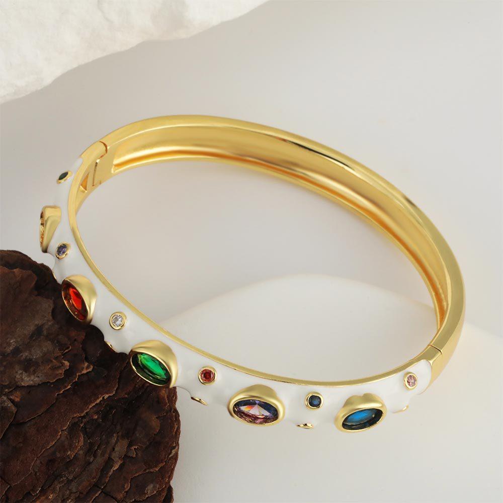 European and American Fashion Zirconium Multi-color Oil Dripping Bracelet New Style High-end Bracelet for Women
