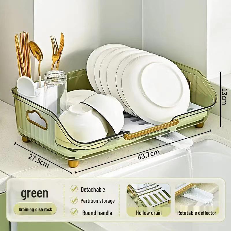 Elegant Kitchen Countertop Dish and Utensil Rack