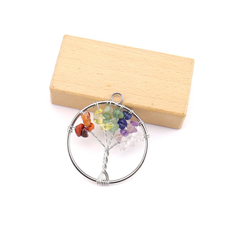 Natural Gravel Crystal Tree Of Life Colorful Natural Fortune Tree Necklace Pendant Direct Sales N737