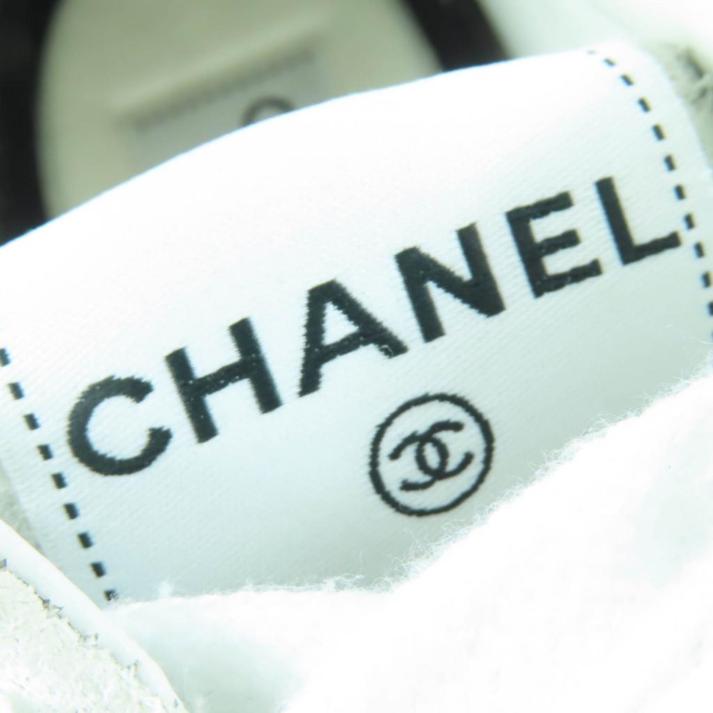 Very Good CHANEL Low cut sneakers COCO Mark Lace-up Suede Leather 36 G45208 Used