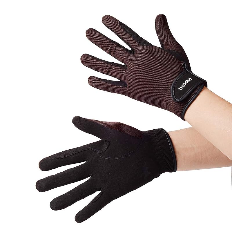 Lixada Riding Gloves, Leather Gloves, Racing Gloves for Men and Women, Abrasion Resistant, Non-Slip, Breathable, Equestrian Sports Gloves