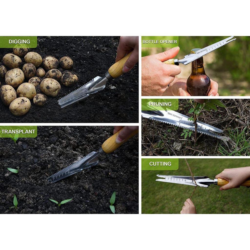 Hand-Unkrautjätgerät aus Edelstahl mit Holzgriff zum einfachen Entfernen des Unkrautjäters