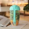 1L Portable Salad Cup with Fork Kids Breakfast Salad Bow Bento Box Yogurt Oatmeal Cereal Milk Cup Dispenser for Picnics