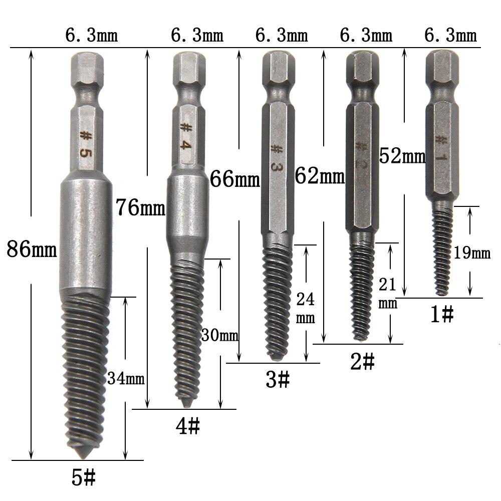 10pc Hexagonal Shank Broken Head Screw Extractor Screw Broken Head Screwdriver for Taking Out Electric Drill Tool Set