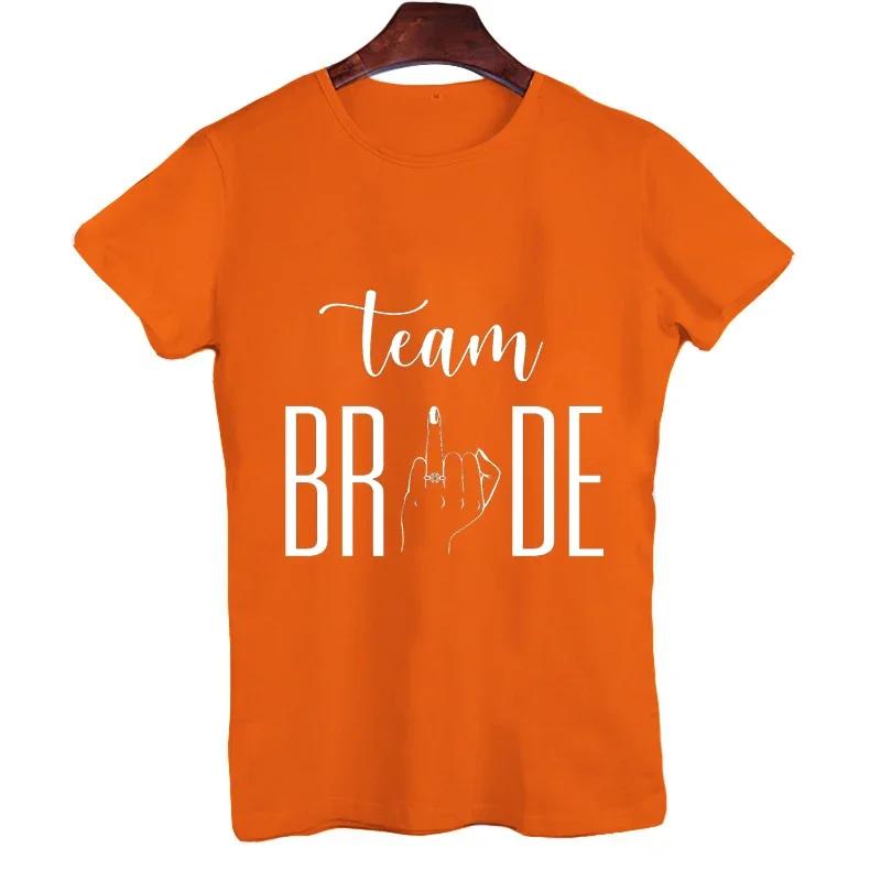 Women Team Bride T Shirt Future Bride Tops Bachelorette T-shirt Short Sleeve EVJF Tshirts Ring Finger Wedding Hen Party Tees