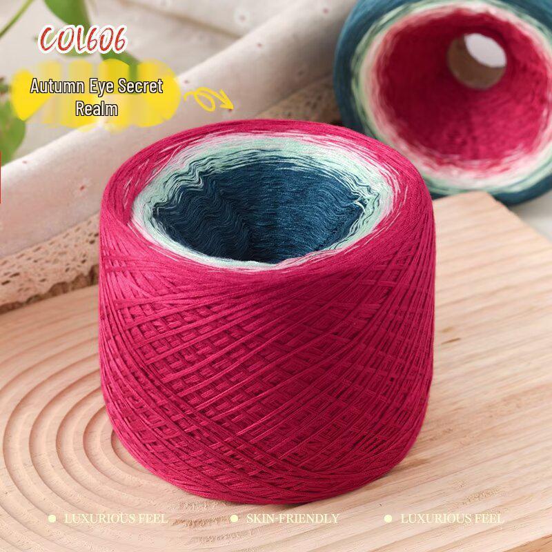 Gradient Mercerized Cotton Yarn for Handmade Knitting and Crochet - Ideal for Shawls, Scarves, Short-Sleeved Dresses, and More.