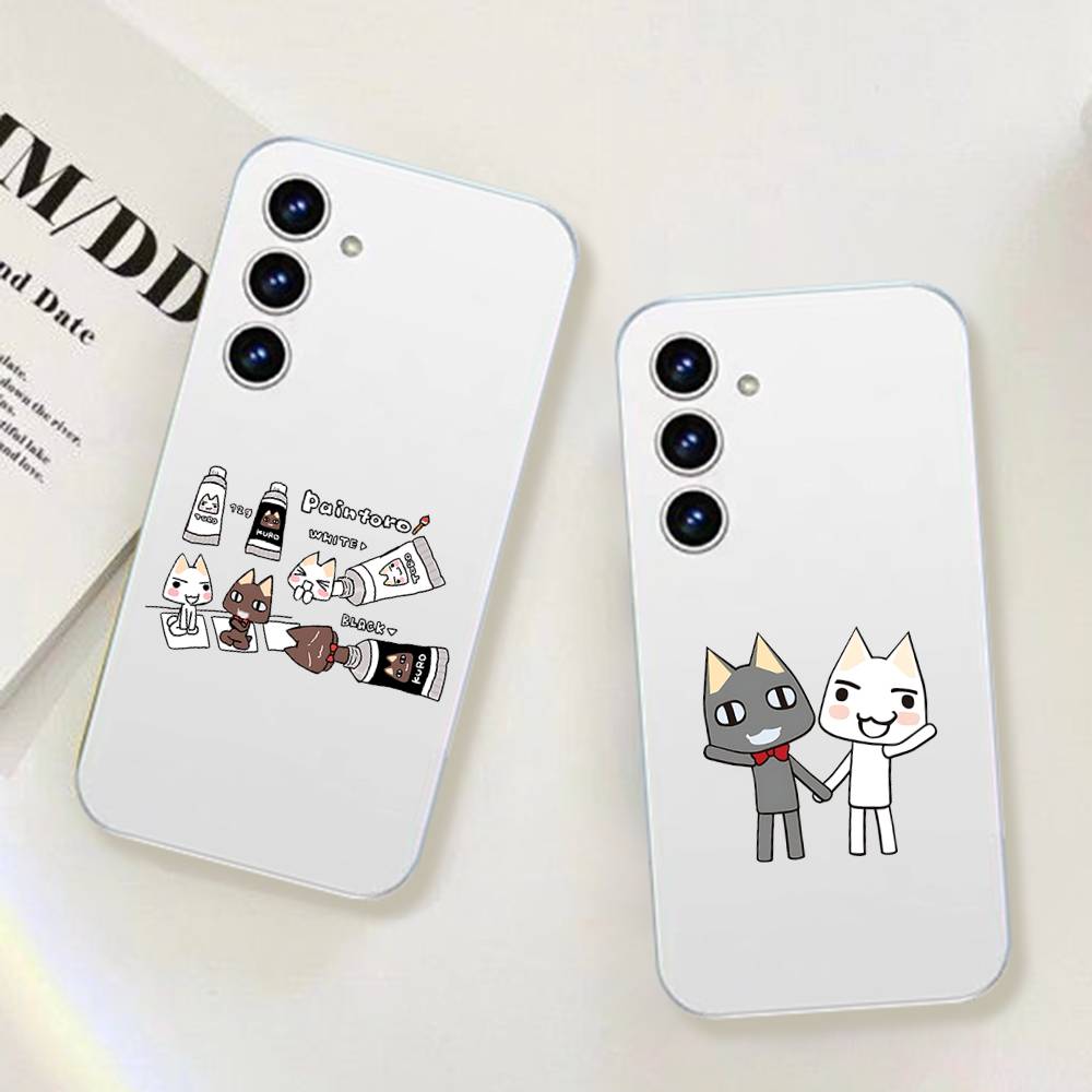 INS Cute T-Toro Inoue-S Cat Phone Case For Samsung Galaxy S25 S24 S23 S22 S21 FE Ultra Plus A32 A53 A13 A31 Soft Cover