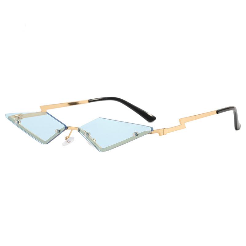 New Stylish Rimless Sunglasses Personalised Triangle Metal Glasses Burst Tide Sunglasses