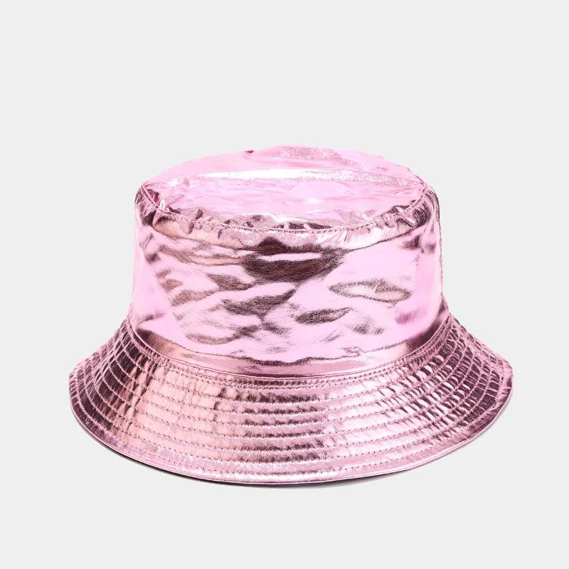 New Two-Sided Golden Silver Foldable Unisex Bucket Hat Women Street Personality Fisherman Cap Outdoor Men Hip Hop Panama Hats