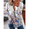 Womens Trendy Abstract Print Half-Zip Long Sleeve Hooded Sweatshirt Streetwear