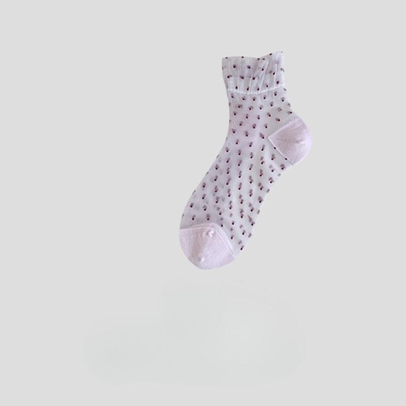 Spring and Summer Lightweight Foggy Breathable Mid-Length Stockings with Children's Lace and Cool Patterned Design