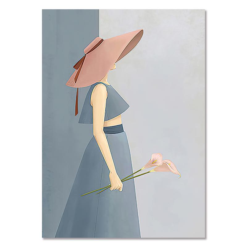 

Скандинавские акварельные женские картины на холсте, простая фигура, настенный художественный декор, плакат и принты, фотографии для интерьера, декора гостиной 50x80cm No Framed