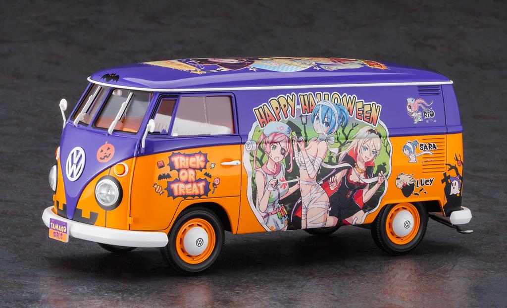 Hasegawa Volkswagen Type 2 Delivery Van Egg Girls Happy Halloween Plastic Model SP573 1/24