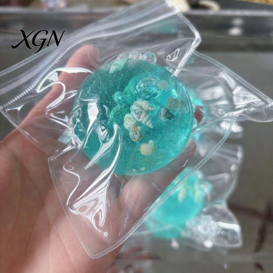 Stress Reducing Fidget Toy 1/2Pcs Ocean Beach Ball Anxiety Relief Clear Squeeze Shell with Seashells Inside Office Workers Relaxation Sensory