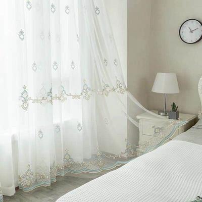 Elegante Franse Kant Geborduurde Doorzichtige Gordijnen - Romantisch Bloemendesign, Lichtgewicht Polyester Gaas voor Woonkamer, Balkon, Erkers
