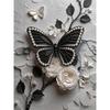 Frameless Black Butterfly Pearl Painting Kit 30x40cm Floral DIY Pearl Art Elegant Gem Art for Home Wall Decoration Perfect for Living Room & Bedroom