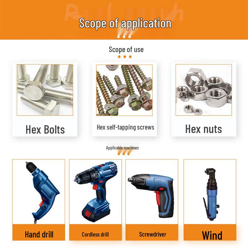 Chugong 7-Piece Electric Wrench Deep Socket Bit Set