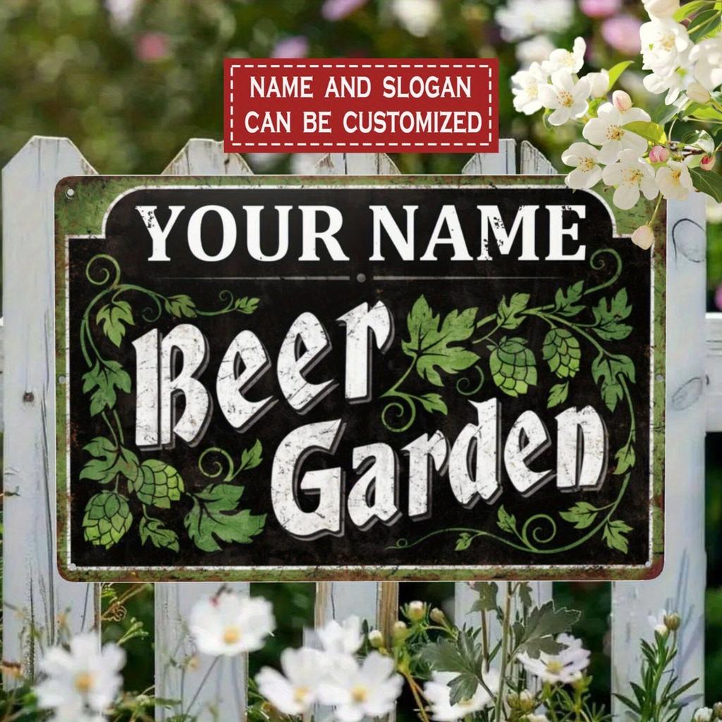 Personalized Custom Metal Sign Beer Garden Pub Decor Outdoor Bar Wall Art
