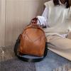 Women's Backpack Vintage Soft PU Backpack Anti-theft Shoulder Bag Solid Color School Backpack for Teenager Girls
