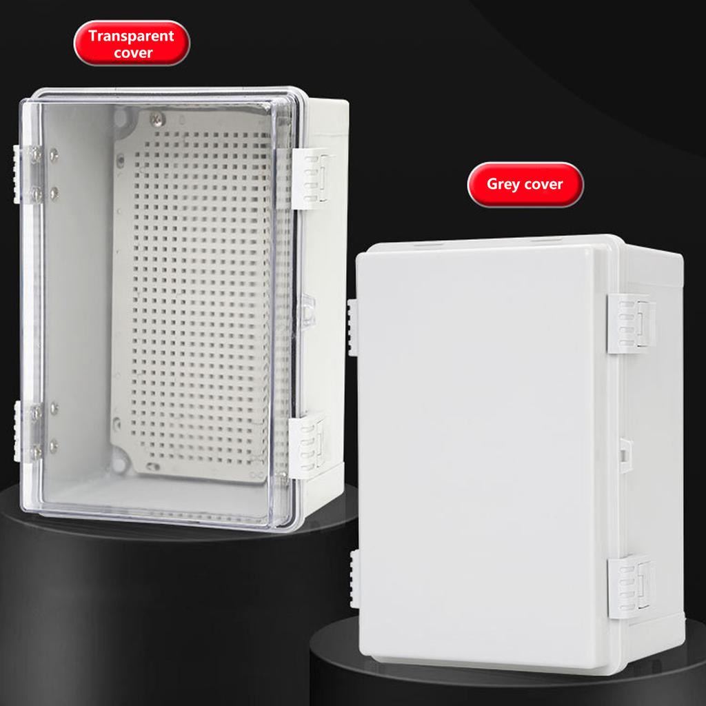 Waterproof Electrical Junction Box Plastic Project Box Enclosure Electronic Instrument Hinge Case with Mounting Plate
