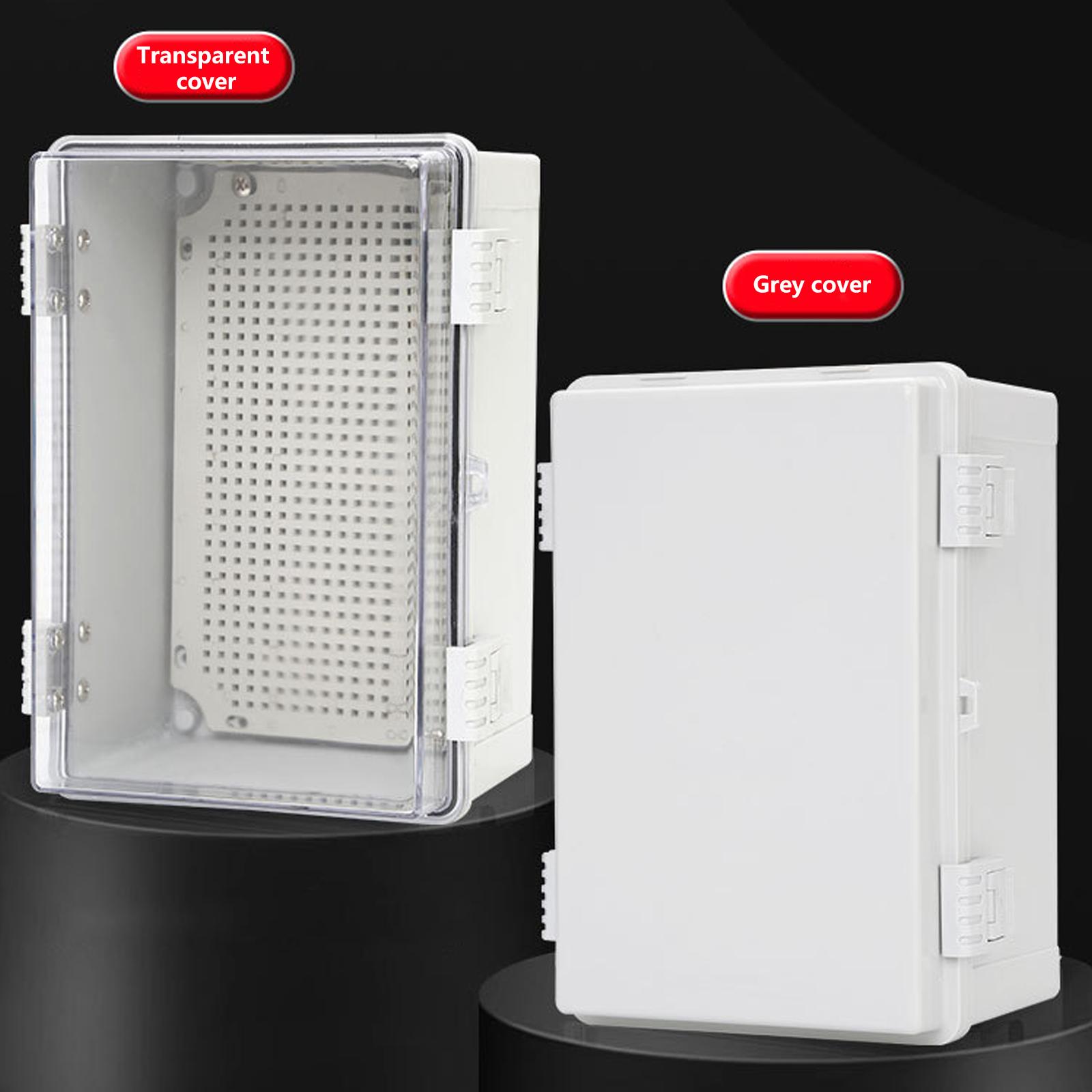 Waterproof Electrical Junction Box Plastic Project Box Enclosure Electronic Instrument Hinge Case with Mounting Plate