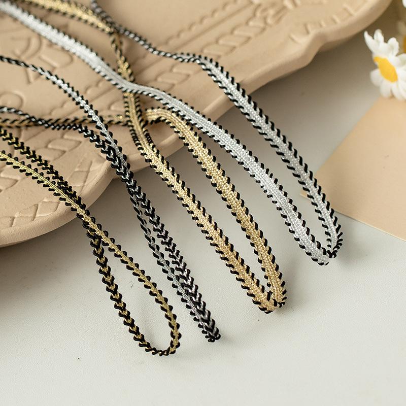 0.4/0 Gold And Silver Bulletless Small Fragrant Wind, Exquisite Keel Snake Belly Rope Clothing Decorative Belt