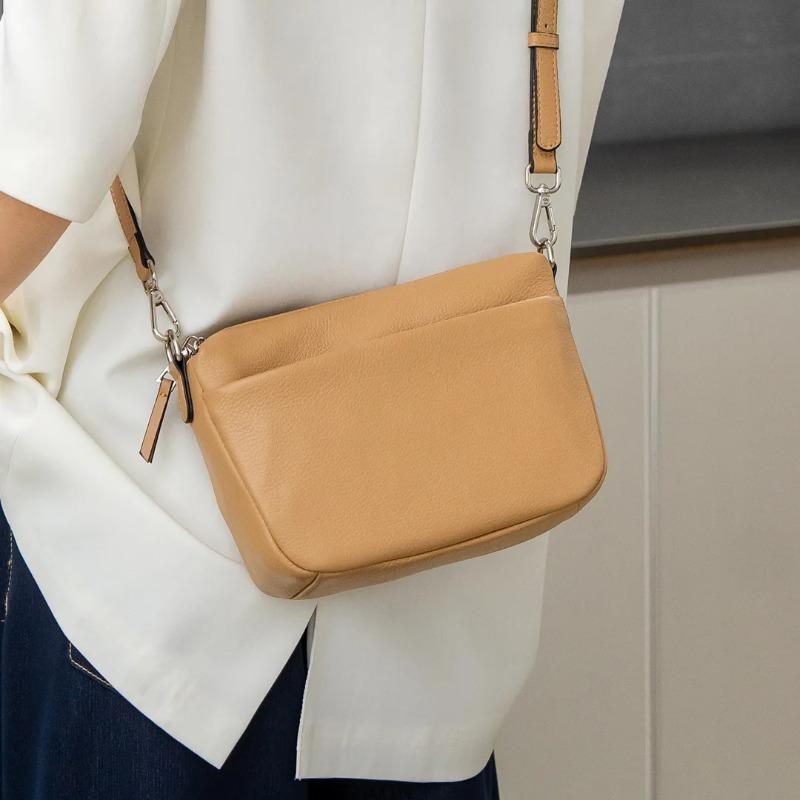 Geantă Crossbody din Piele Top-Grain pentru Femei 2026: Geantă mică de umăr convertibilă, Organizator esențial pentru navetă, Se potrivește pentru Phe