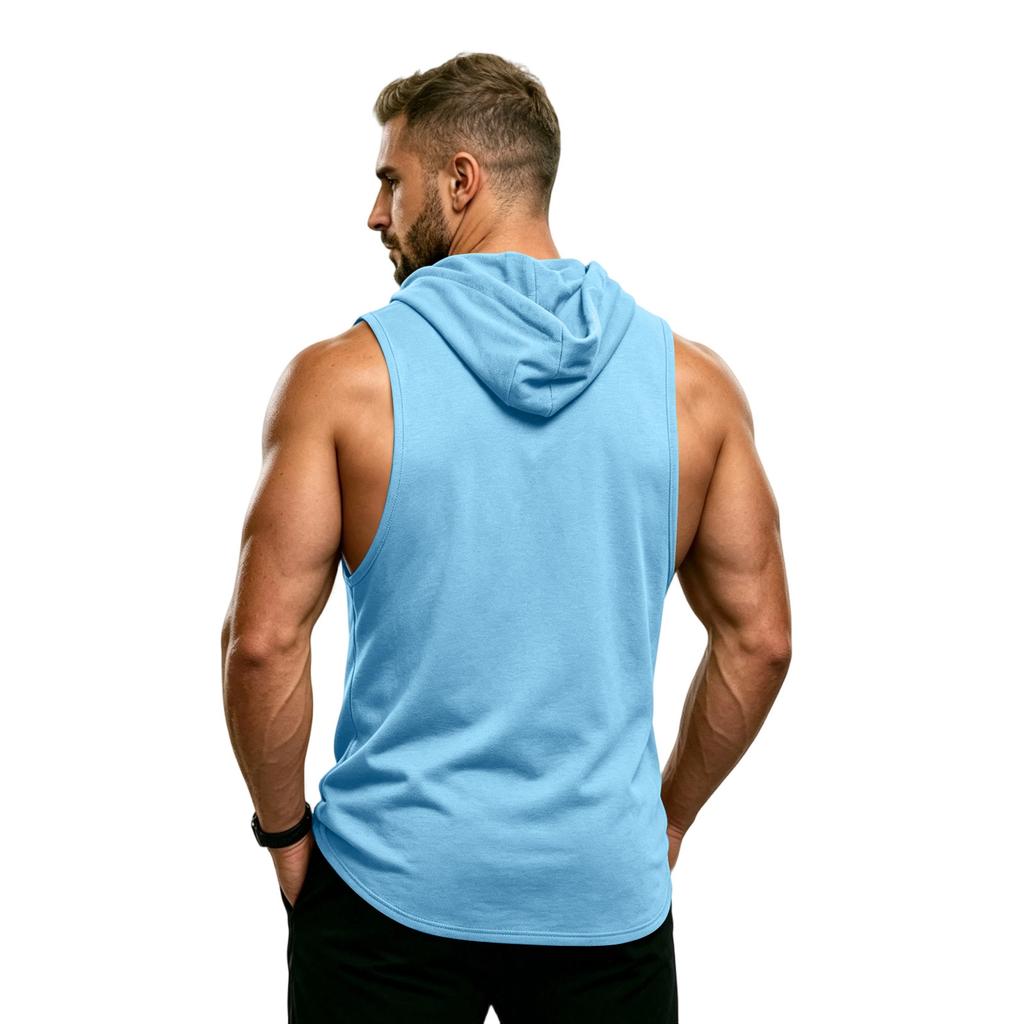 Men's Sleeveless Hoodie Muscle Fit Gym Tank Top Breathable Quick Dry Workout Vest for Fitness Training