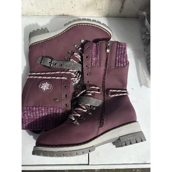 New Round Toe Mid-Calf Thin Bottom Thick Heel Knight Boots Women's Crossbelt Leather Boot Street Style Winter Rubber Sole