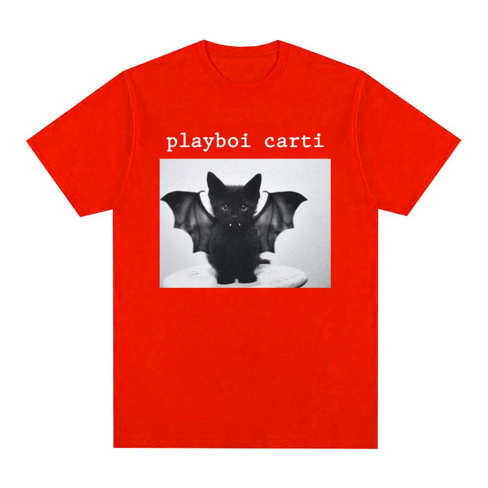 Rapper Playboi Carti Kat Grafische Print T-shirt Vintage Jaren 90 Vintage Hip Hop T-shirt Mode Casual Oversized T-shirts Streetwear