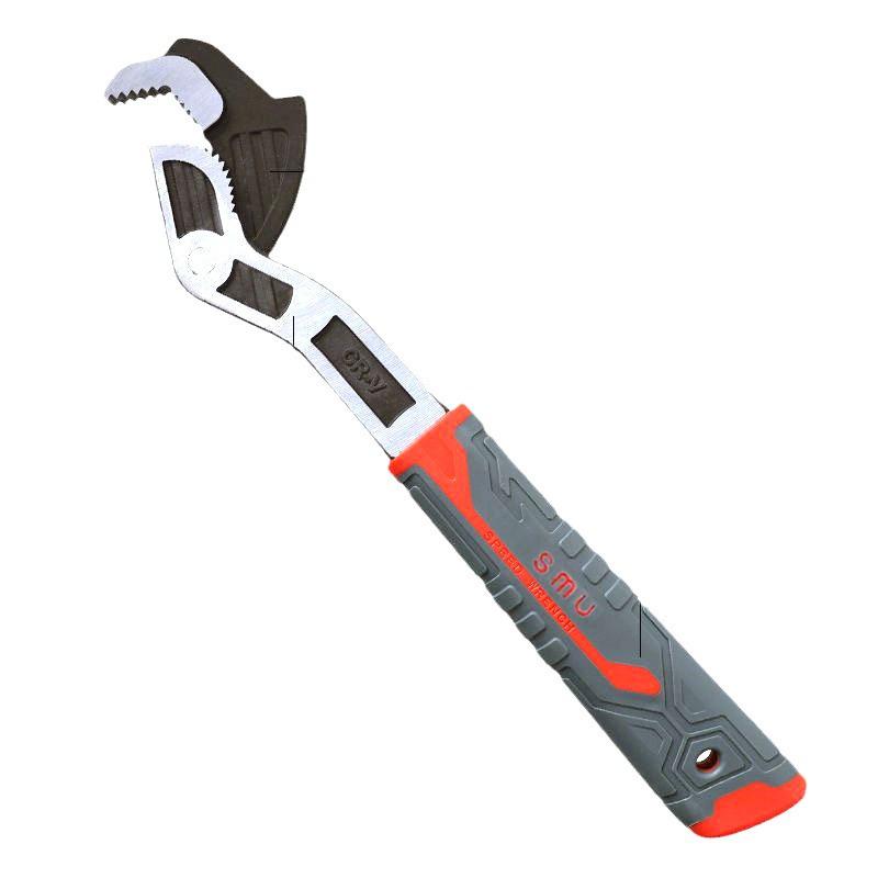 Industrial Grade 10” Multifunctional Adjustable Wrench: Self-Locking, High Hardness, Chrome Vanadium Steel, Ideal for Bathroom Use.