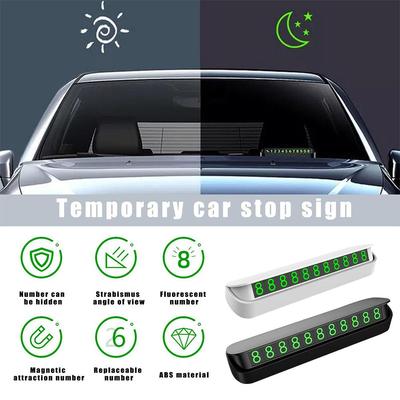 Targa Parcheggio Temporaneo Auto Fosforescente Targa Telefono Numero Resistente al Parcheggio Calore Molto Targa Nascosta Parasole Digi T7W1