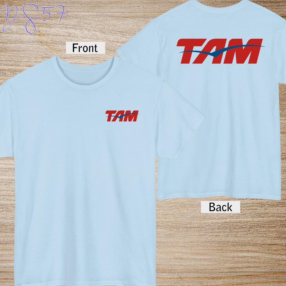 Футболка с винтажным логотипом TAM Airlines Черный/Темно-синий/Серый/Белый/Красный/Синий Футболка S-5XL Унисекс XXXL