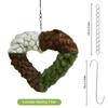 1Pcs Handmade Fiber Bird Nesting Heart, Refillable Birds Haven with 80g Nest Materials for Hummingbird