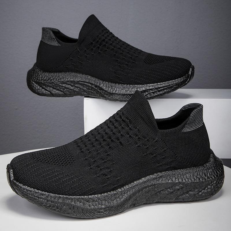 Men's Shoes New Casual Sports Shoes Running Shoes Soft-soled Lazy Shoes Trendy Fly-woven One-pedal Single Shoes
