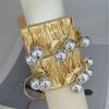 18K Gold And Silver Cherry Wide Open Bracelet Punk Stacked Wear Niche Cherry Bracelet