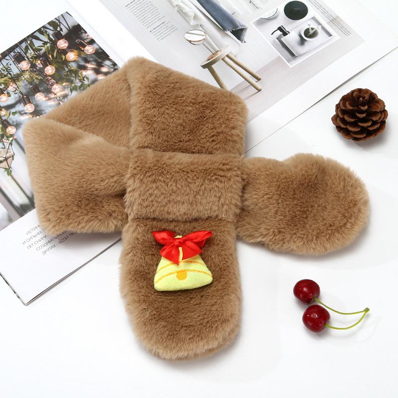 Children'S Scarf Winter Cartoon Plush Children'S Scarf Boys And Girls Warm Cross Imitation Rabbit Hair Children'S Neck