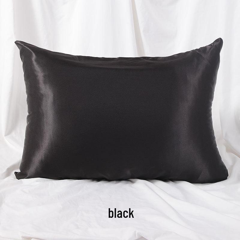 Solid Color Imitation Silk Pillowcase - Ice Silk Feel Satin Cushion Cover