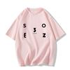 Ladies Summer Short Sleeve Round Collar Casual Letter Printed Teenager Pullover Oversize Cotton T Shirt Top
