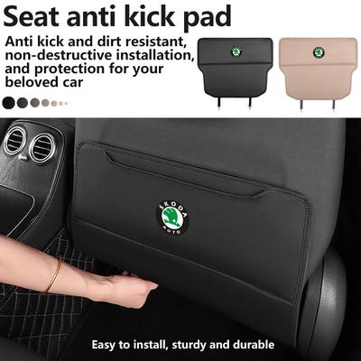 Potah opěradla autosedačky Kožený Protišpinivý Ochranné podložky proti okopání Autopříslušenství Pro Skoda S Kodiaq Octavia 2 3 Yeti Karoq Rapid Fabia VII