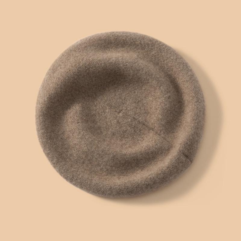 100% Pure Cashmere Women's Knitted Beret - Autumn/Winter Korean Style Streetwear