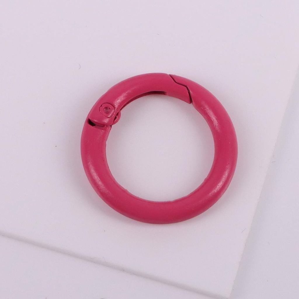24mm Candy Color Round Metal Keychain - Handmade Spray Painted DIY Jewelry Accessory, Available In Multiple Colors