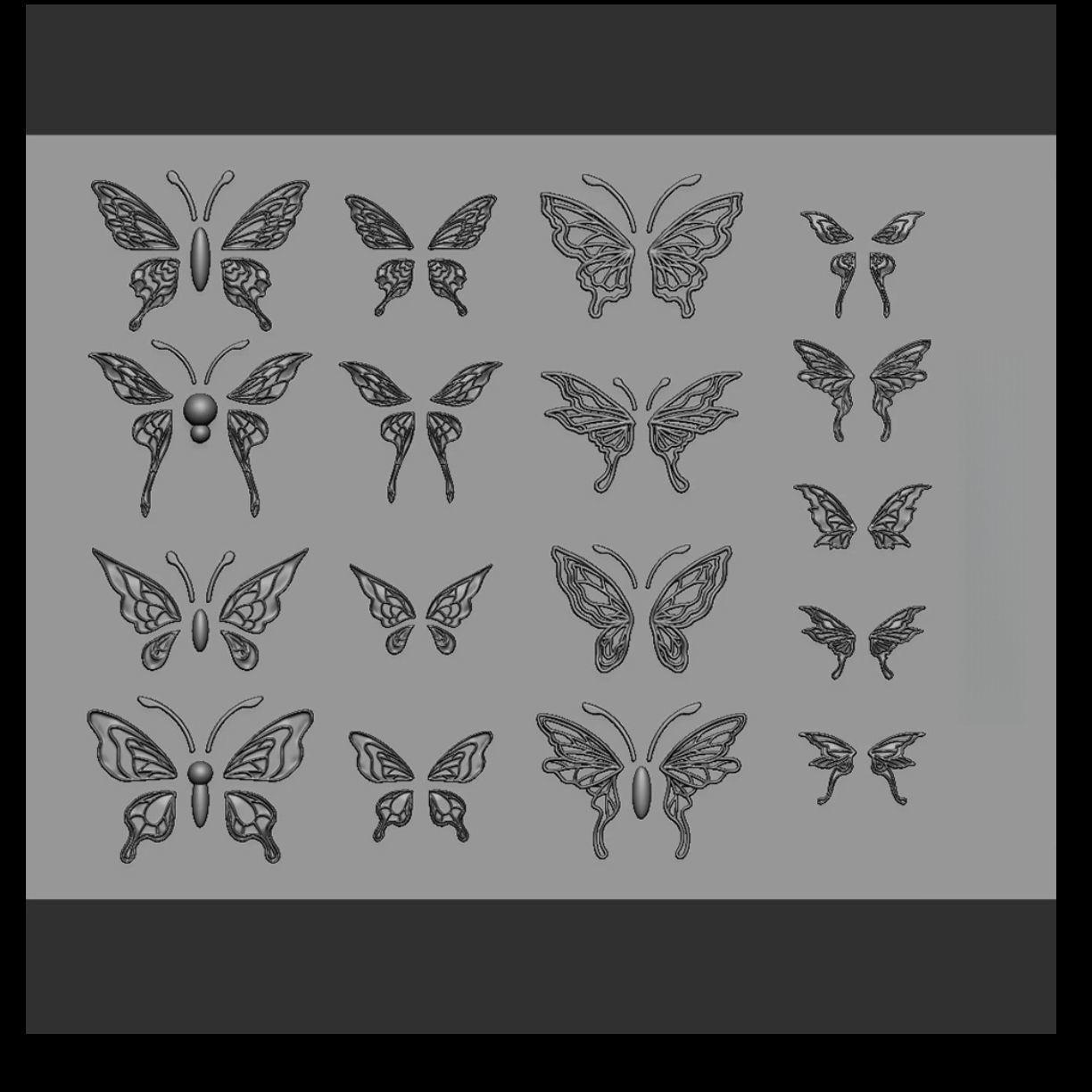3D Butterfly Wing Nail Art Embossed Silicone Sticker Mold