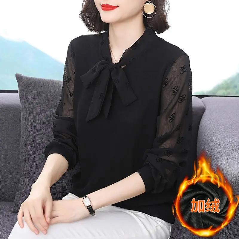 Bottoming Shirt Middle-aged Fashionable Temperament Top New Style Women Age-reducing Loose Slimming