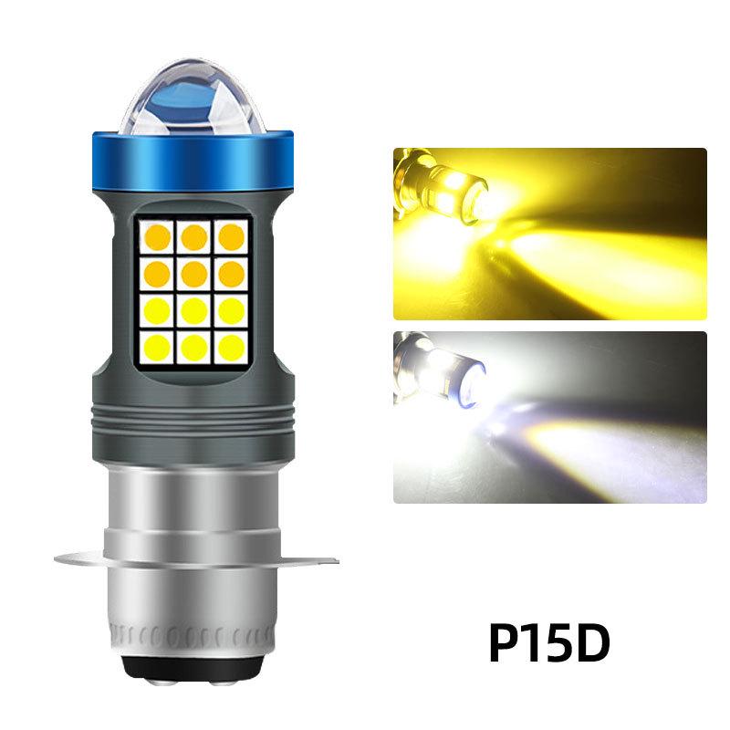 Dual-Color High-Power Motorcycle Headlight H4 H6 P15D BA20D