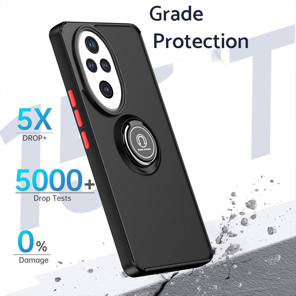 New Shockproof Rotatable Bracket Case for Honor 200 Pro Metal Ring Magnetic Car Holder Cover