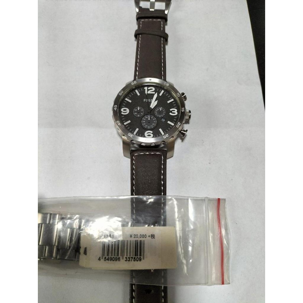 Used FOSSIL Fossil Chronograph Men's Watch JR1363 Brown Leather
